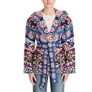 FARM Rio Ainika Knit Cardigan Sweater Cardi W/ Tie Size M NWT $270